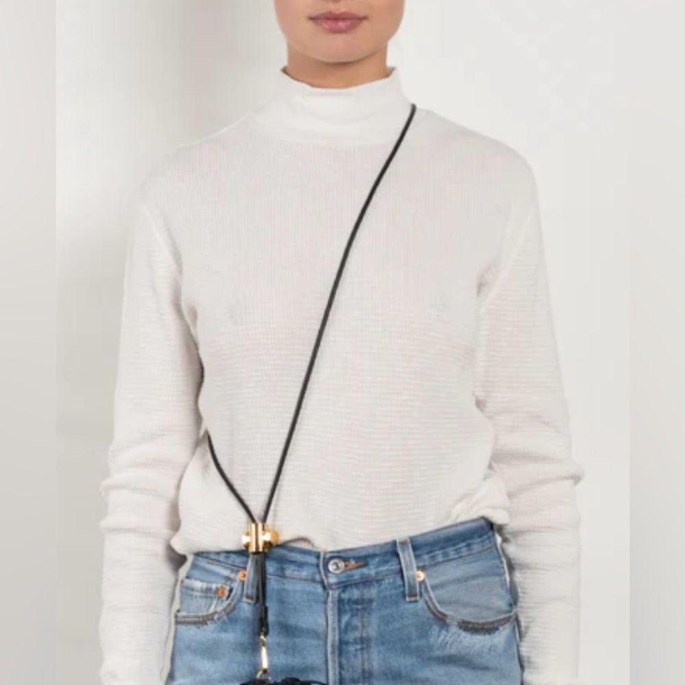 NWT Re/Done thermal mock neck vintage‎ white size large